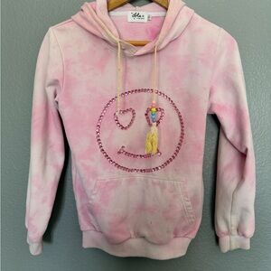 Pink shimmering heart eyes hoodie *WELL LOVED*